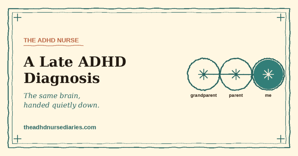Late ADHD diagnosis — the same ADHD brain handed down through three generations