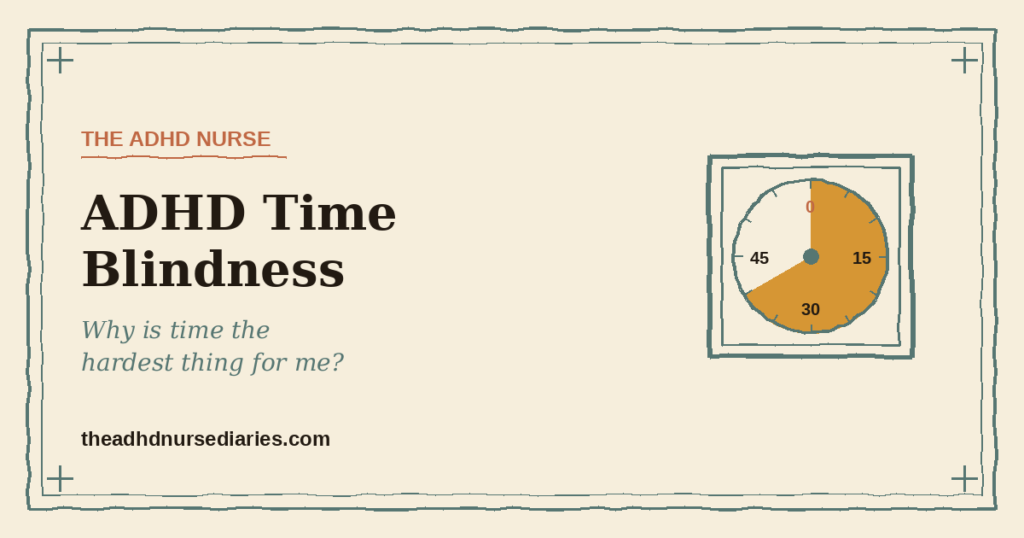 ADHD time blindness illustration — a visual countdown timer with time running out.