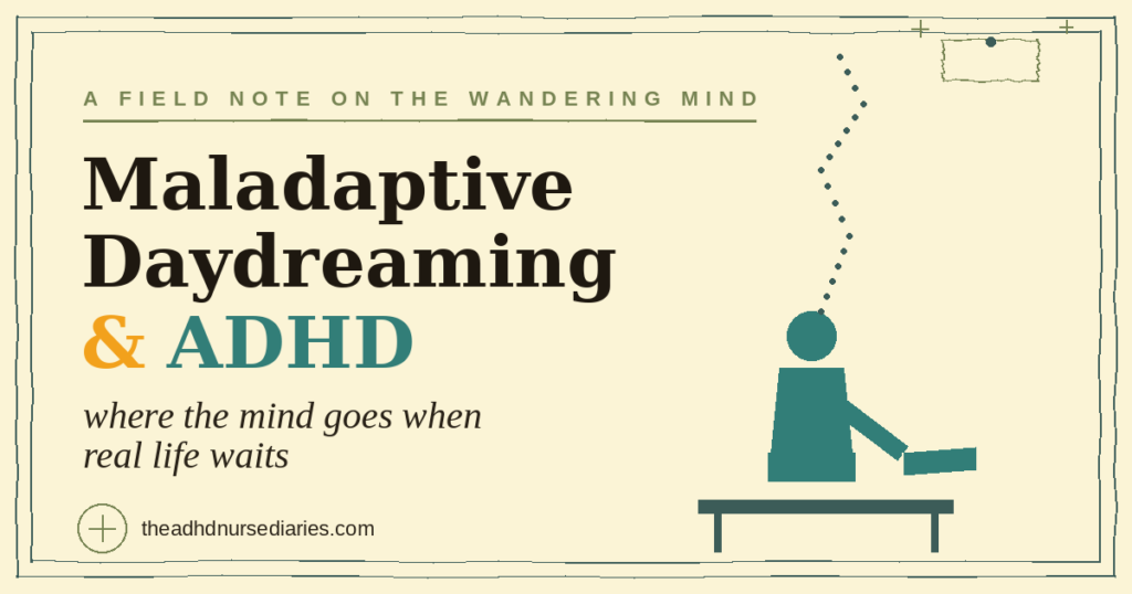 Warm illustration of a person lost in vivid maladaptive daydreaming.