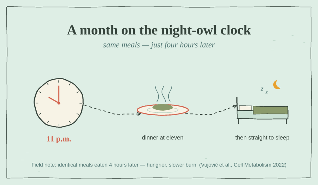 ADHD weight gain — eating dinner late at night before sleep